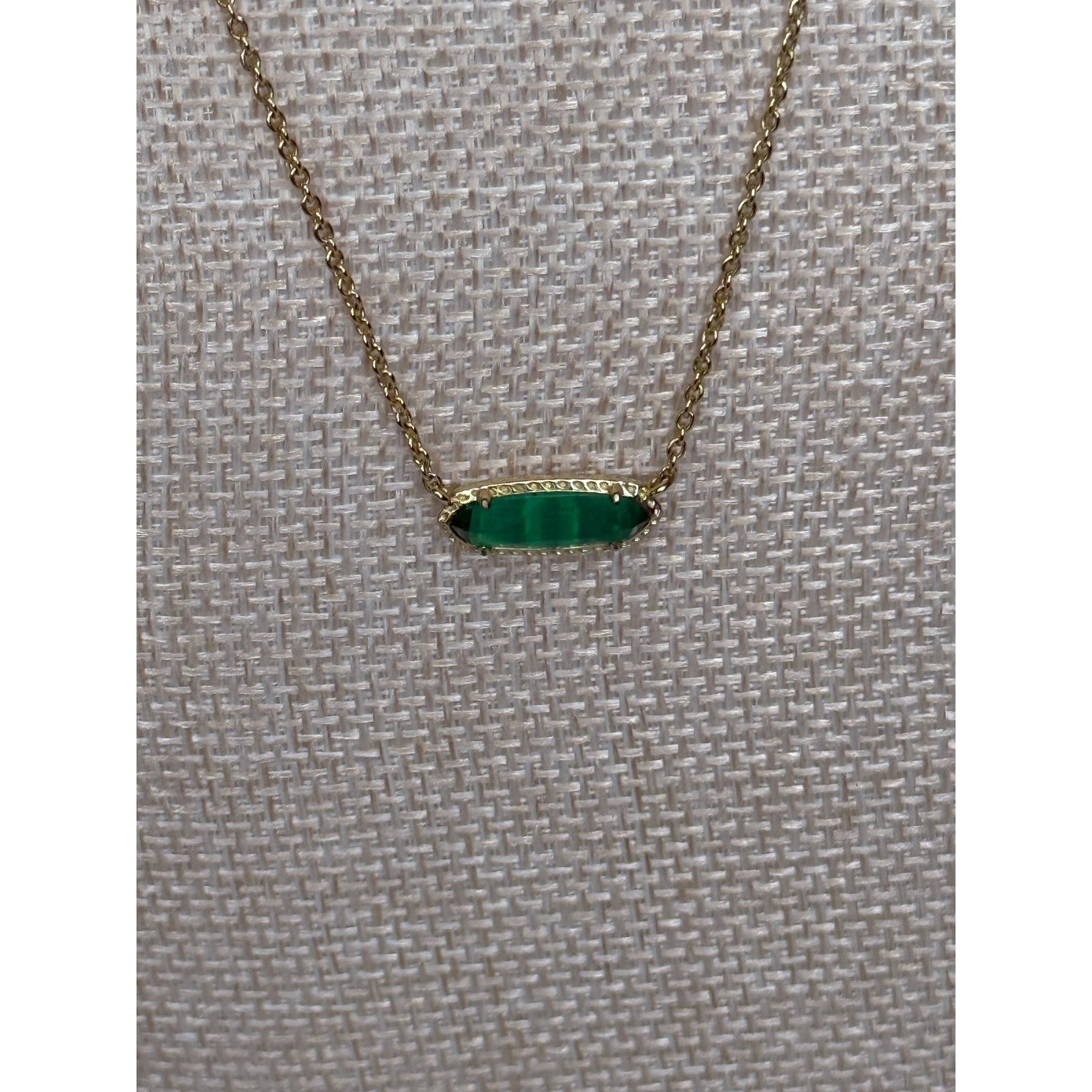 Kendra Scott Womens Elisa Necklace Green Gold Minimalist Quiet Luxury OS