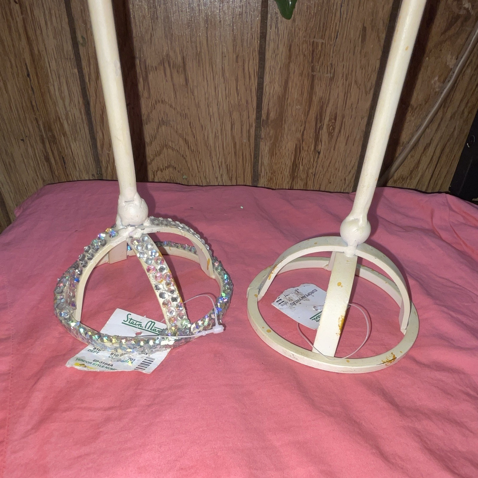2-Piece Dress Form Jewelry Stand Set, Ivory Metal Hanging for Necklace Bracelet