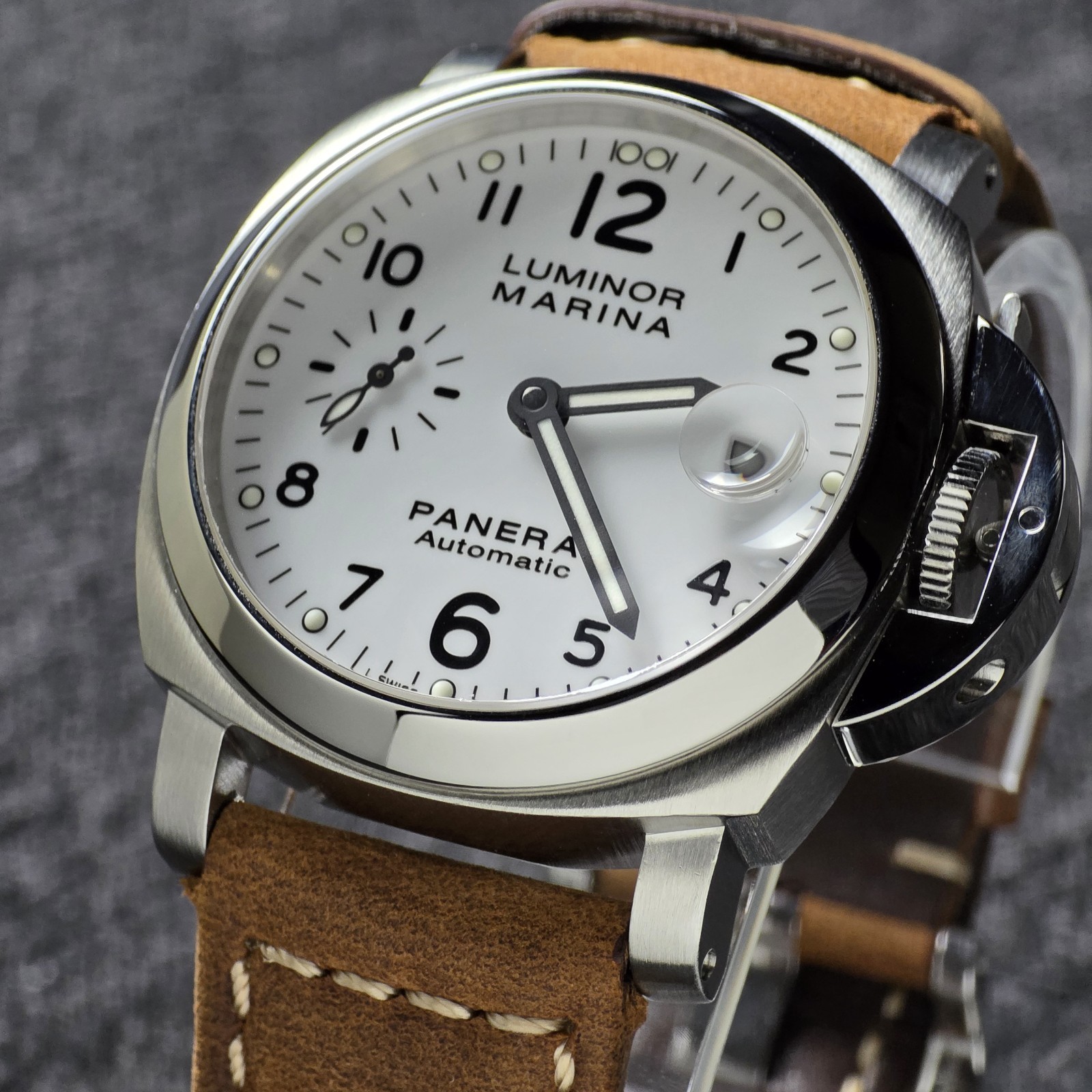 Panerai Luminor Marina PAM00049 Automatic White Dial Box & Papers + 3 Strap