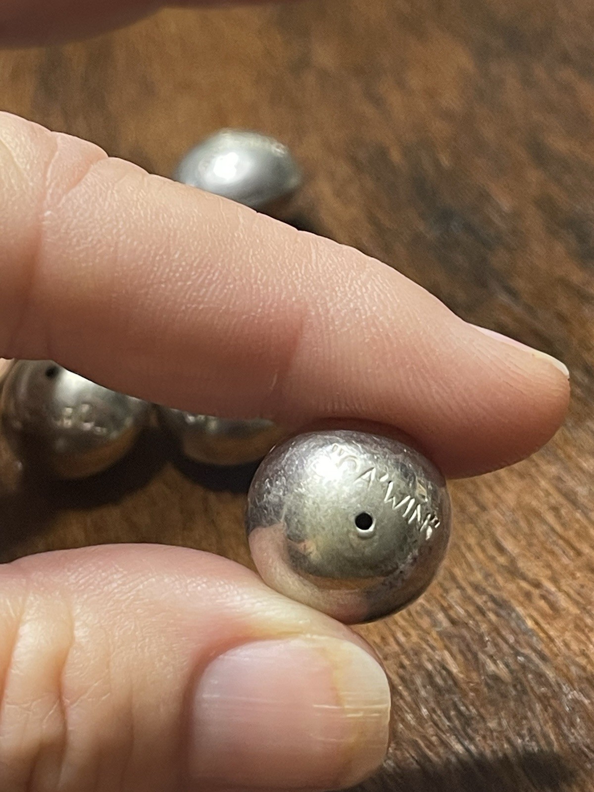 Six Jimmy Calabazas Ca’Win Kewa Pueblo Loose Beads Pearls Signed 925 Silver