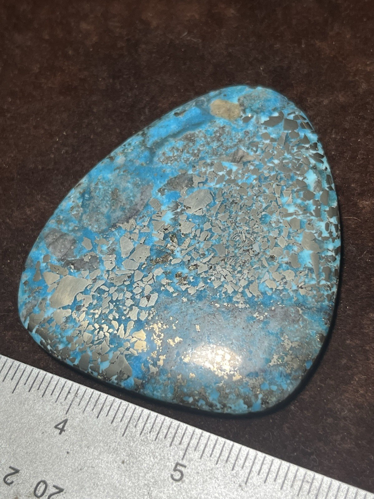 Persian Turquoise w/ Pyrite Cab 346ct Nice Blue Beautiful Large Cabochon