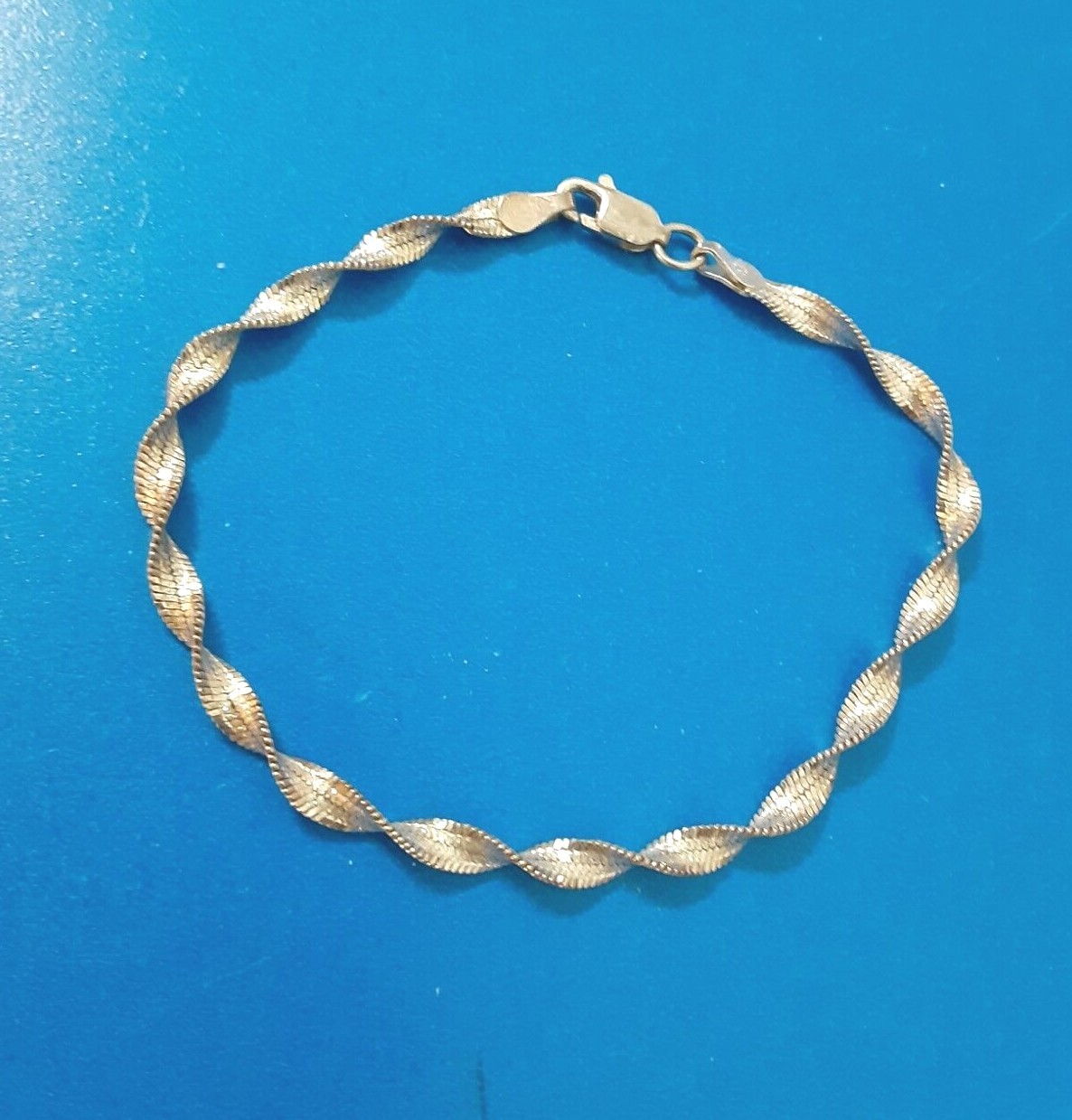 925 Sterling Silver Italy Twist Bracelet 4 mm 7.2 in