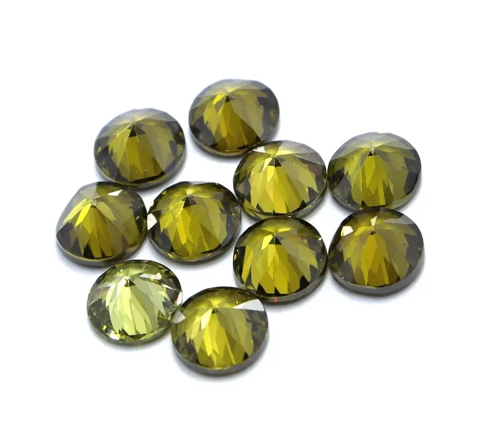 Certified Gemstone Lot Natural Green Zircon 6 mm Round Cut 33 Pcs Cambodian