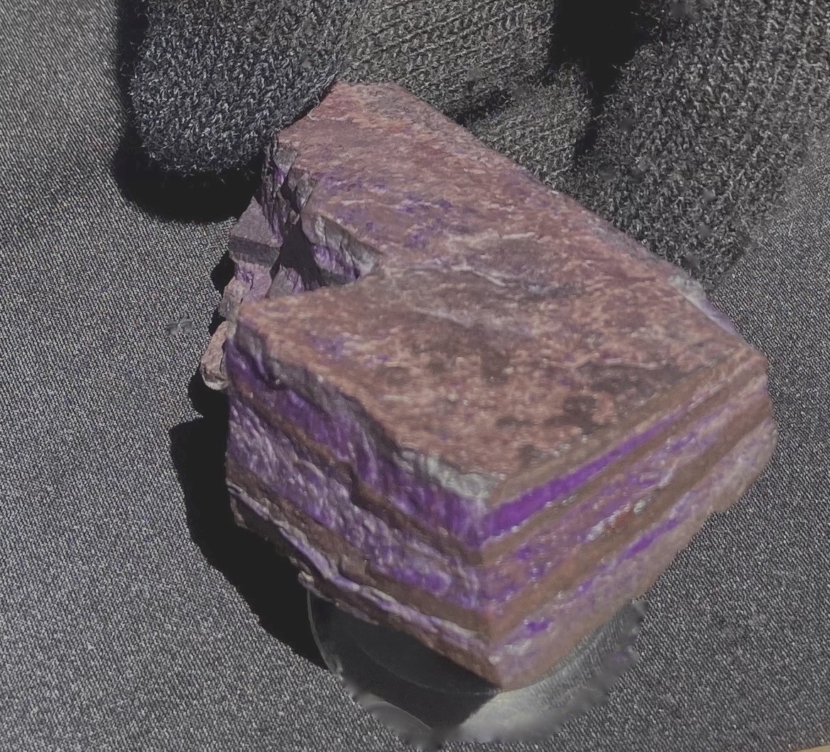 SUGILITE GEL VEINS in MANGANESE ORE LAYERED LARGE ROUGH 142 GRAMS- 5 Oz’s RSA