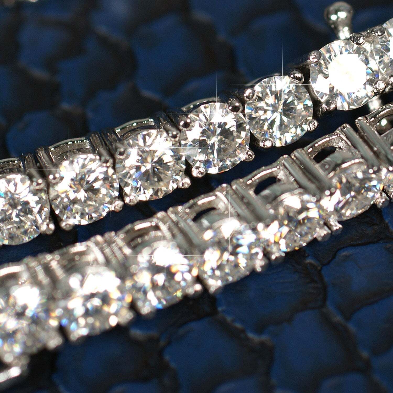 Womens Certified VVS Moissanite Tennis Bracelet 925 Silver