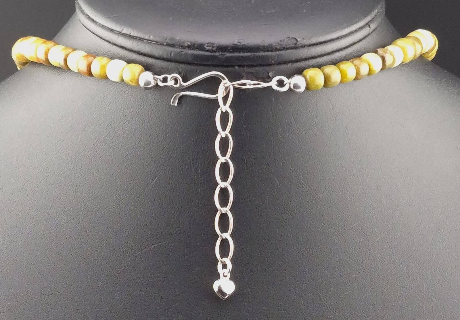 Mine Finds by Jay King Barrel Green Serpentine Bead 20″ Sterling Silver Necklace