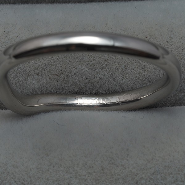 Auth Tiffany&Co. Ring Diamond Curved Band 1P US6-6.25 950 Platinum