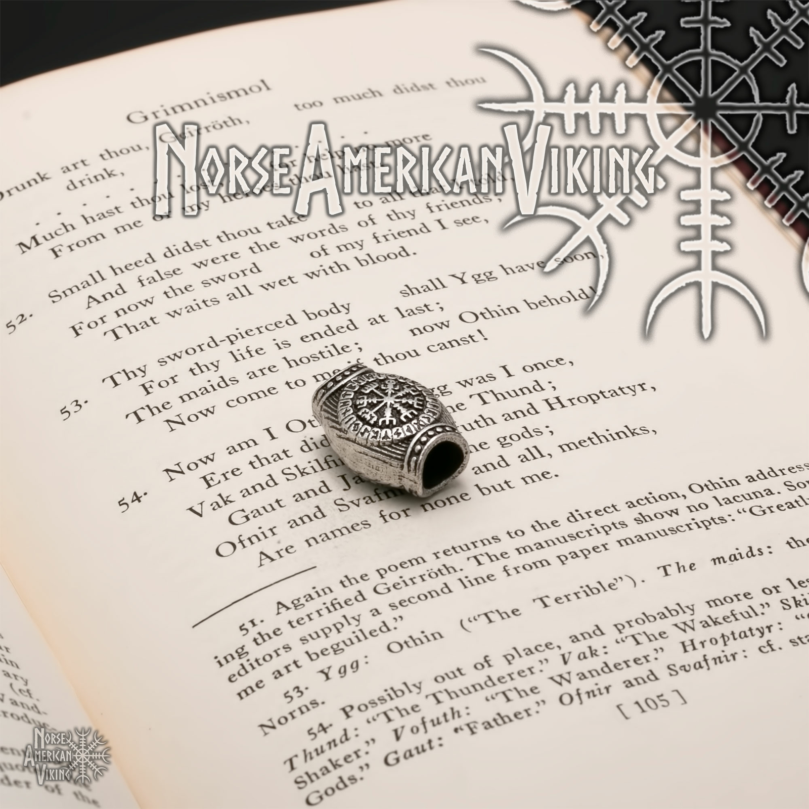 Viking Circles Beard Hair Jewelry Bead