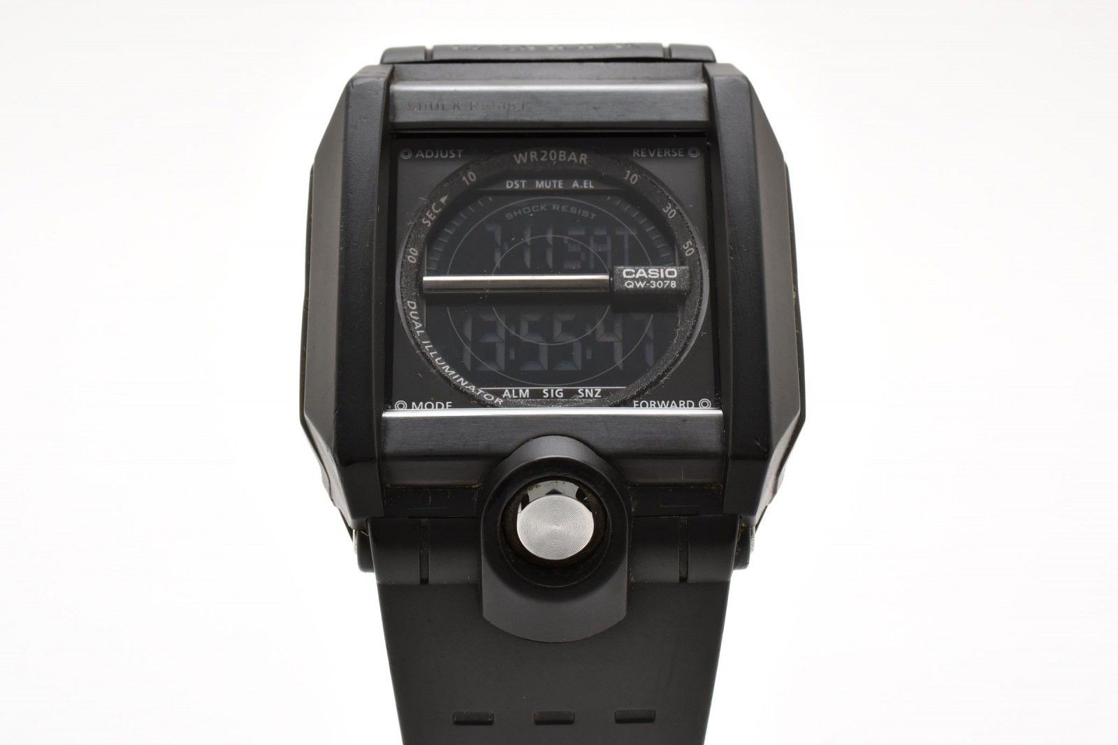 Casio G SHOCK G 8100 Quartz Digital Watch Black LCD Stainless Case Resin Belt Me