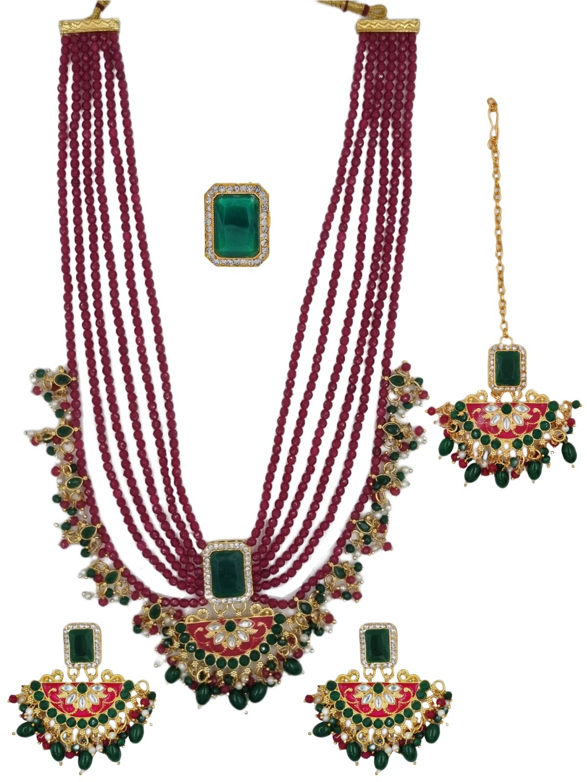 Indian Bollywood Style Designer Gold Plated Fashion Bridal Jewelry Necklace Set