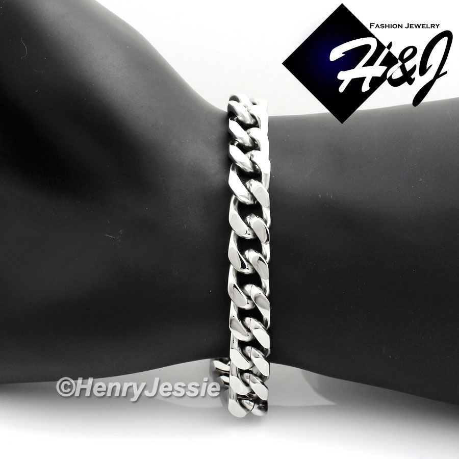18-40″MEN Stainless Steel 9mm Silver Chain Bracelet Black Plated Cross Pendant*H