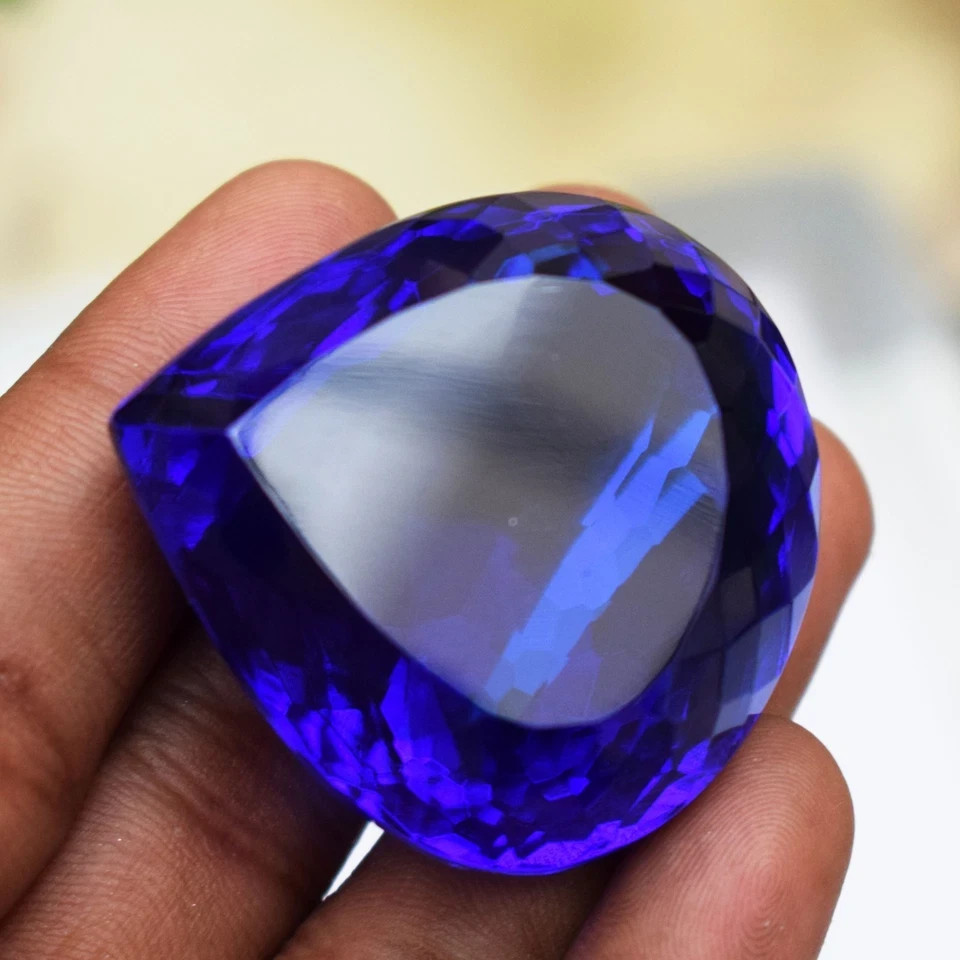 291.10 Carat Flawless Dark Blue Tanzanite Pear Cut Certified Loose Gemstone
