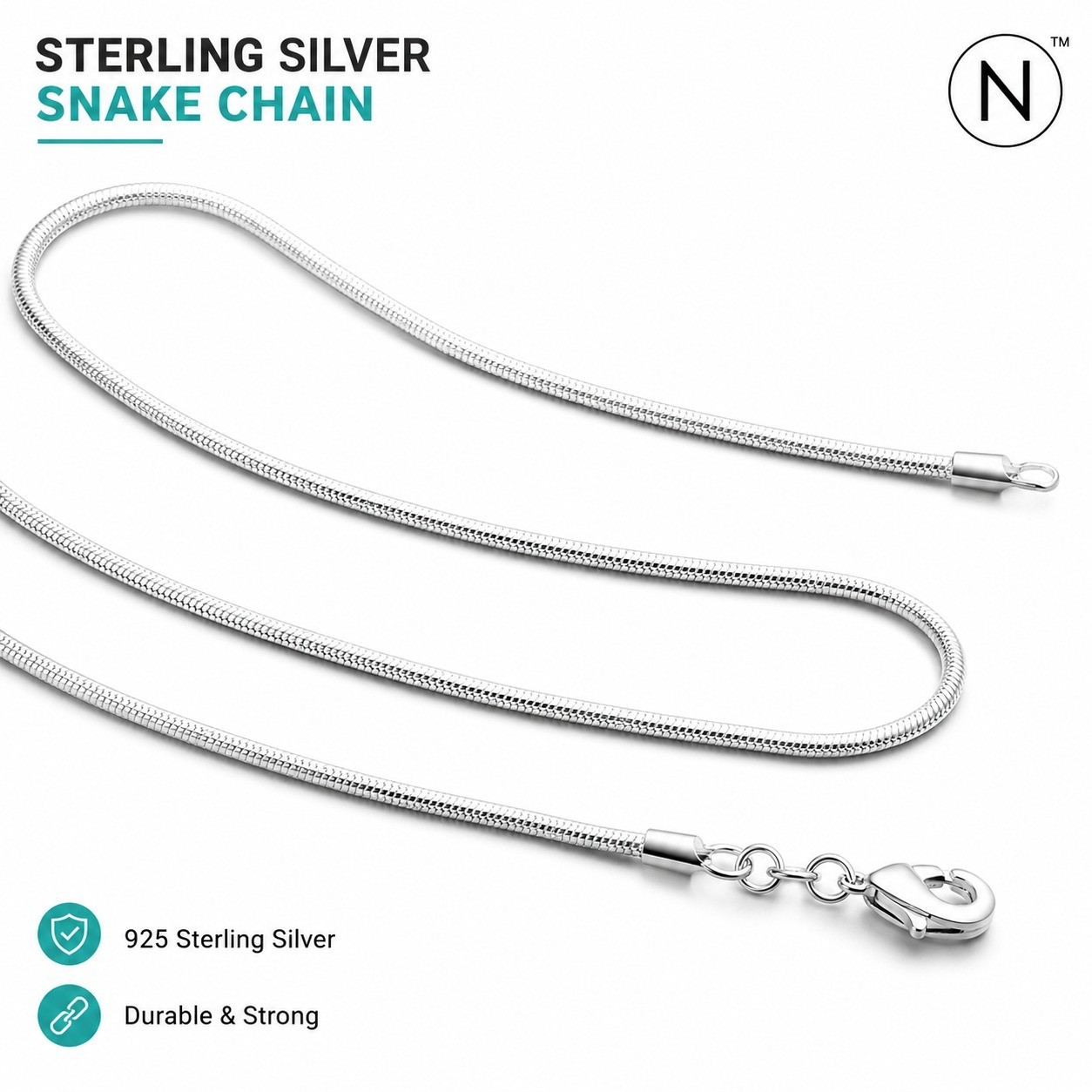 10PCS wholesale 925 sterling solid silver 1MM 16-30inch snake chain necklace
