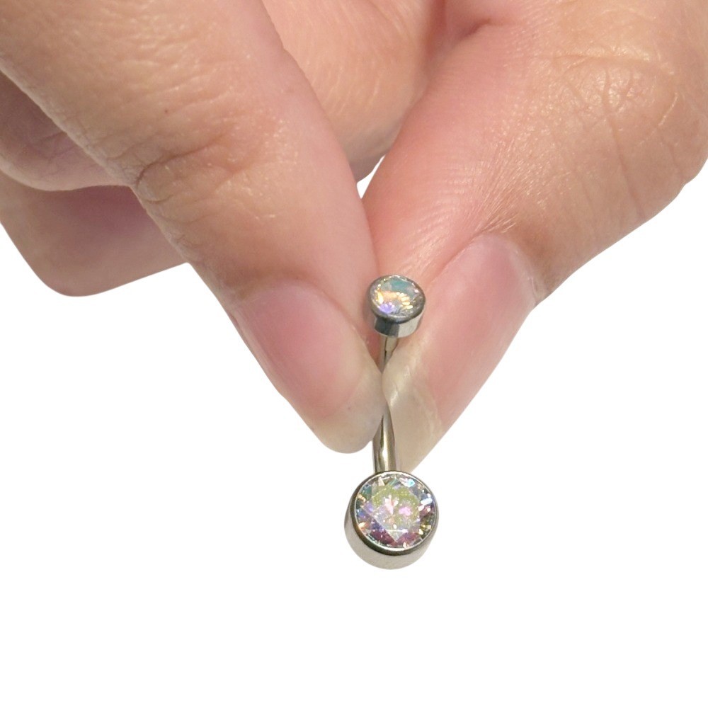 Only 1 Gram IMPLANT GRADE Titanium Most Beautiful Bezel AB Swarovski VCH Barbell