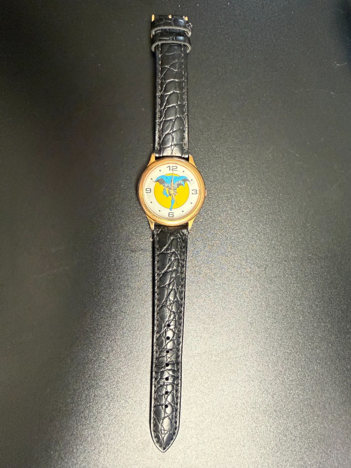 Vintage 1989 Fossil Batman Watch BA-6305 DC Comics RUNNING – New Strap