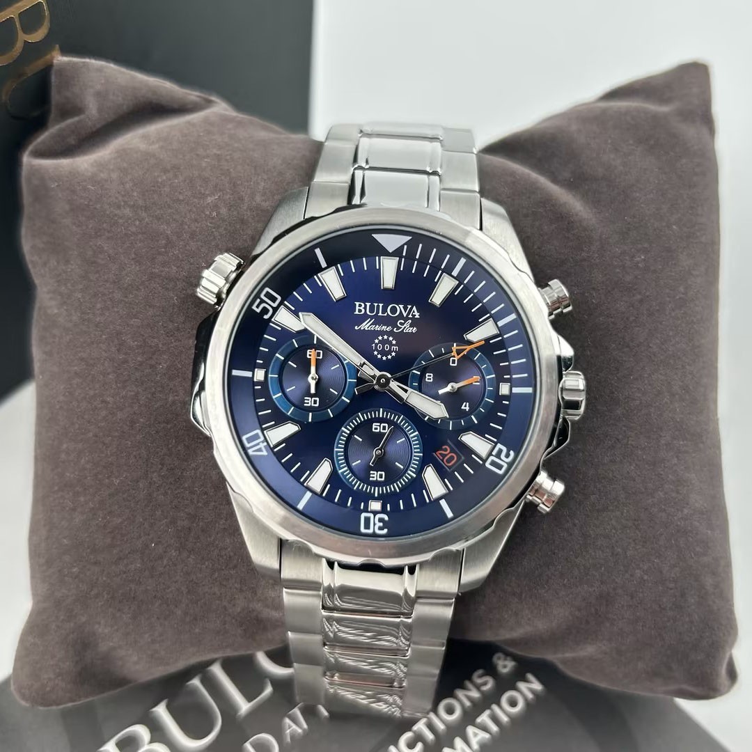 Bulova 96B256 Marine Star Blue Dial Men’s Chronograph Quartz Watch Stainless