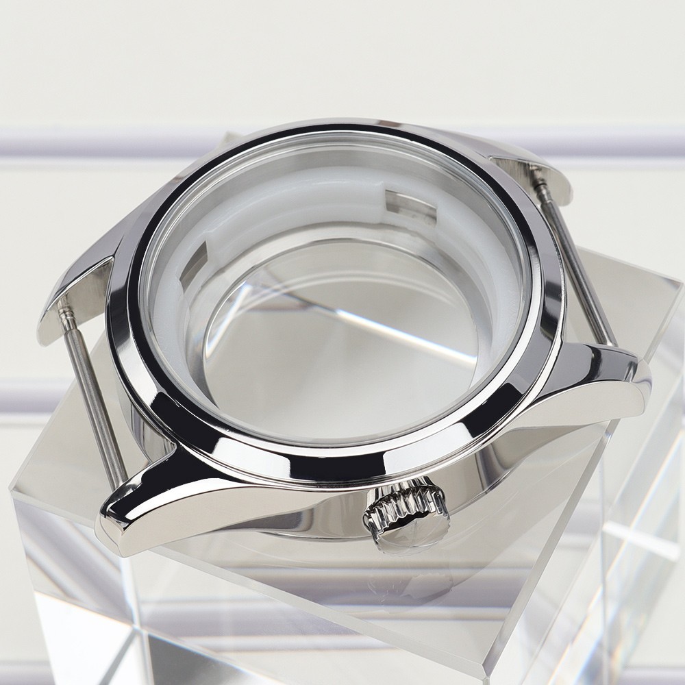 Waterproof Steel Classic Silver 42mm Pilot Watch Case For Seiko NH35 36 Movement