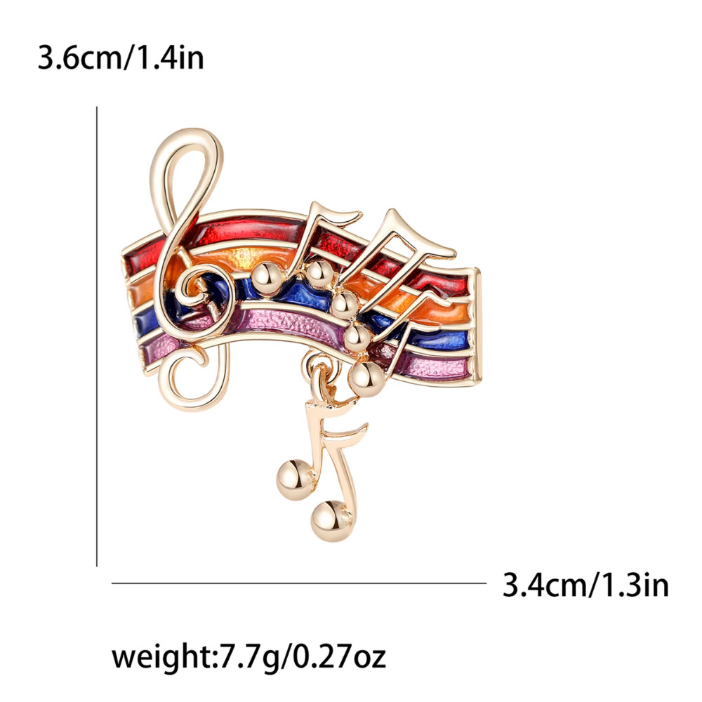 Treble Clef Brooch Music Note Pin Enamel Alloy Musician Gold Tone Jewelry Gift