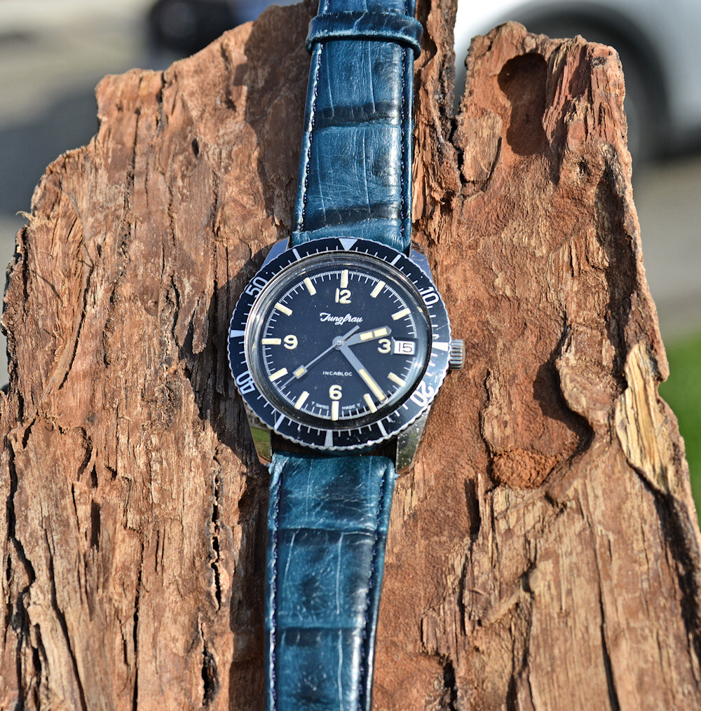 Orologio Jungfrau DIVER SUB 600 feet anni ’70 con ghiera girevole revisionato