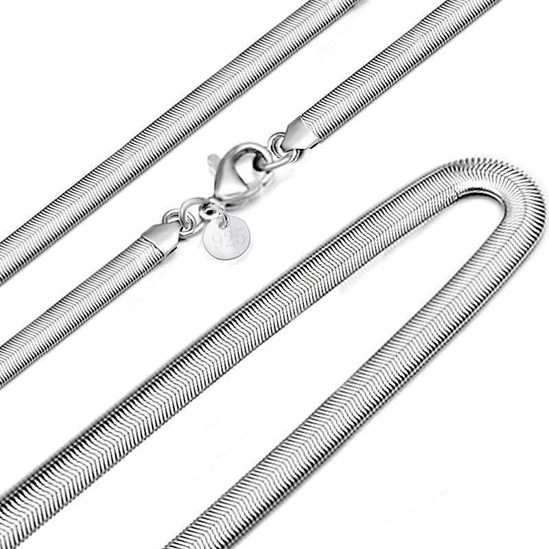 New Sterling Solid Silver Men Women Jewelry Snake Chain 18”- 24” Necklace Gift