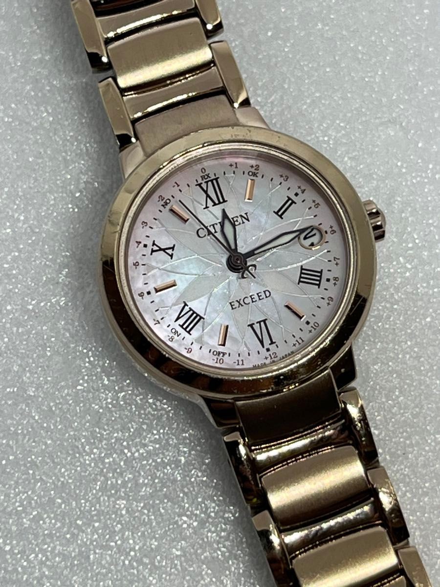 Citizen Exceed ES9322-57W H060 Solar Radio Titanium Mother-of-Pearl Ladies