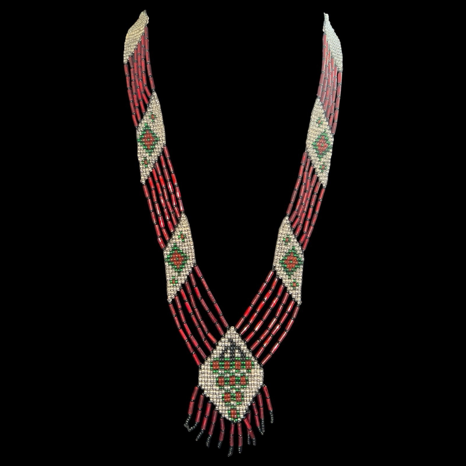 Antique Art Deco 1920’s Flapper Czech Glass Seed Bead Sautoir Style Necklace
