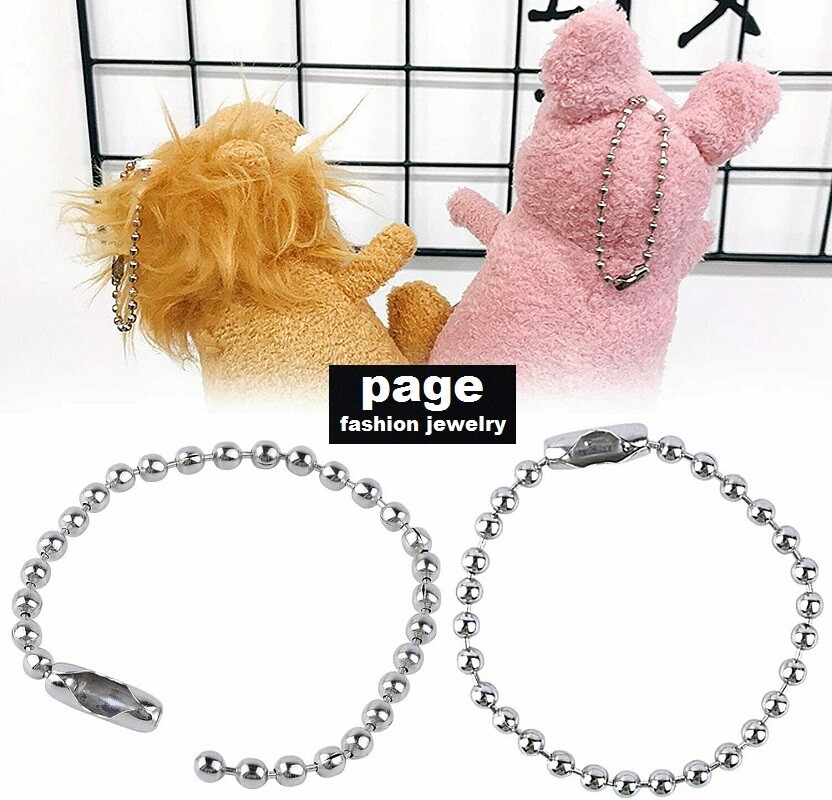 3pcs – 4″- 2.4mm Stainless Steel Ball Chain Connector Extension, Dog Tags, Keys