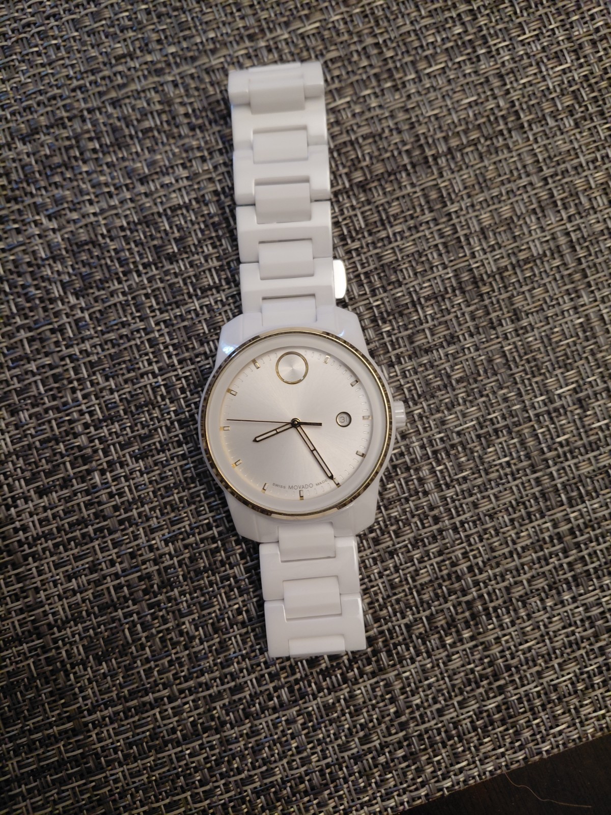 NEW Movado BOLD Verso White Ceramic Bracelet Watch | 42mm | 3600900
