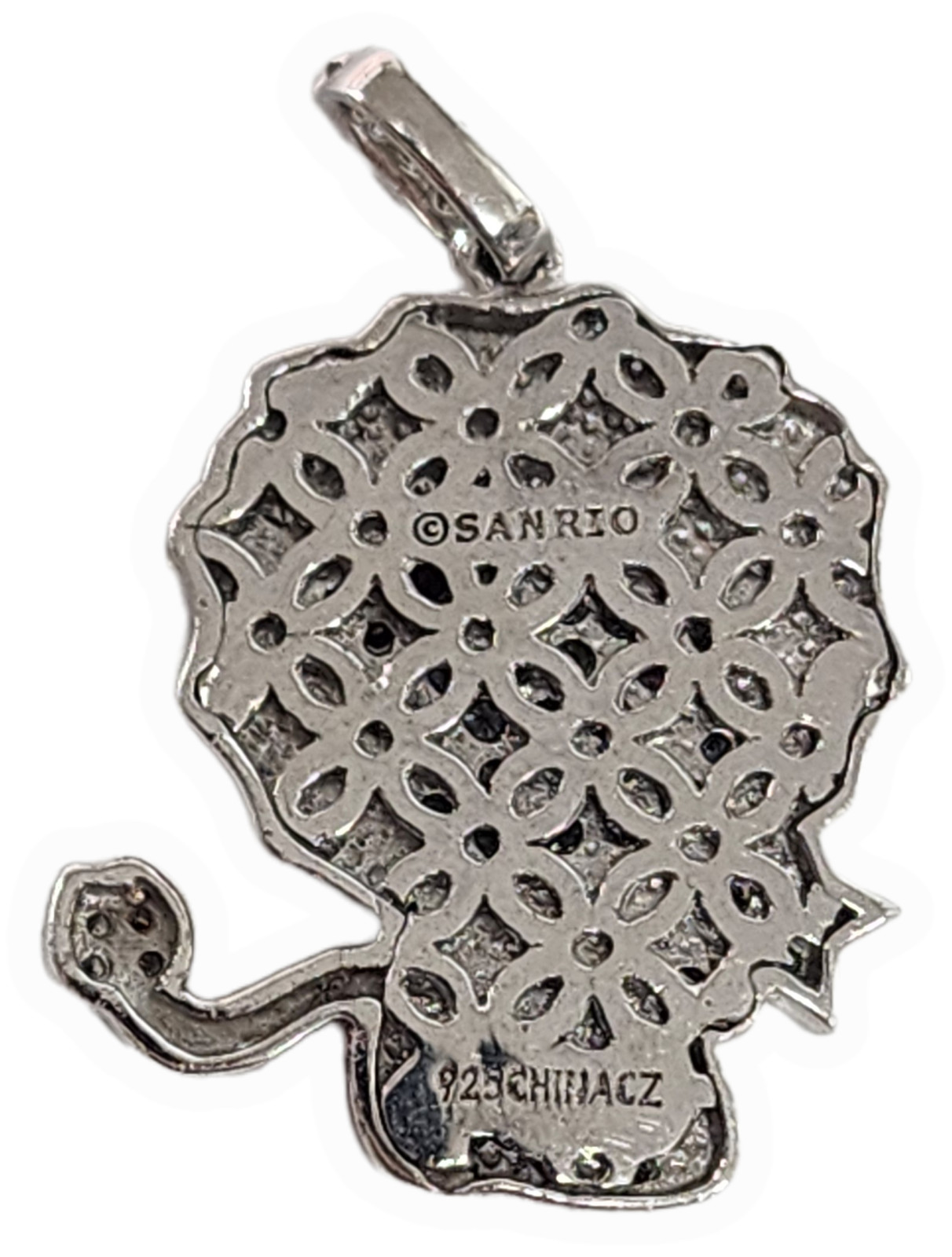 Designer Sanrio Sterling Silver Hello Kitty Leo (Zodiac Sign) CZ Purple Pendant