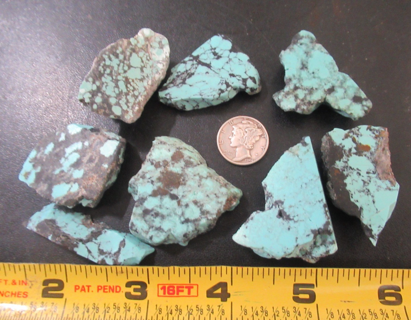 ARIZONA TURQUOISE SLABBED STONES 360tcw. 35mm X 25mm to 38mm X 29mm #832