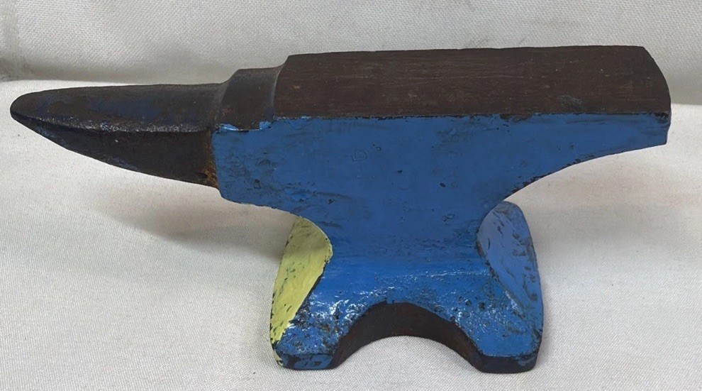 One Pound Vintage Blue And Yellow Anvil