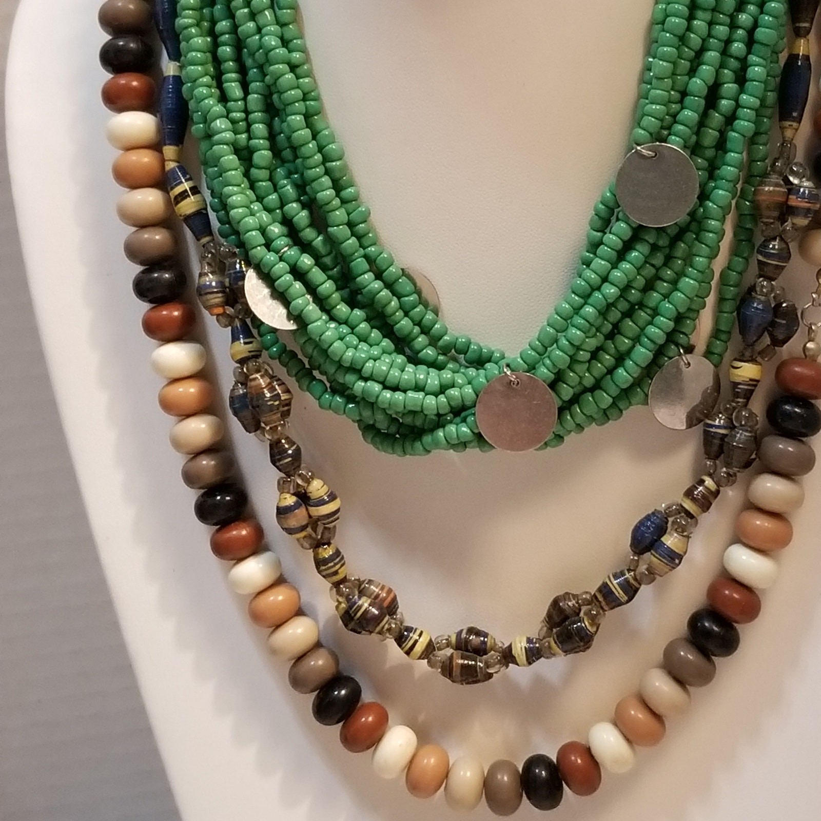 Lot of 18 necklaces bracelets ring and pair of earrings