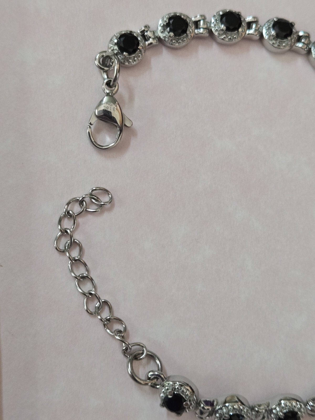 Black Spinel Tennis Bracelet in Surgical Stainless Steel (6.50-8.0) 4.75 ctw
