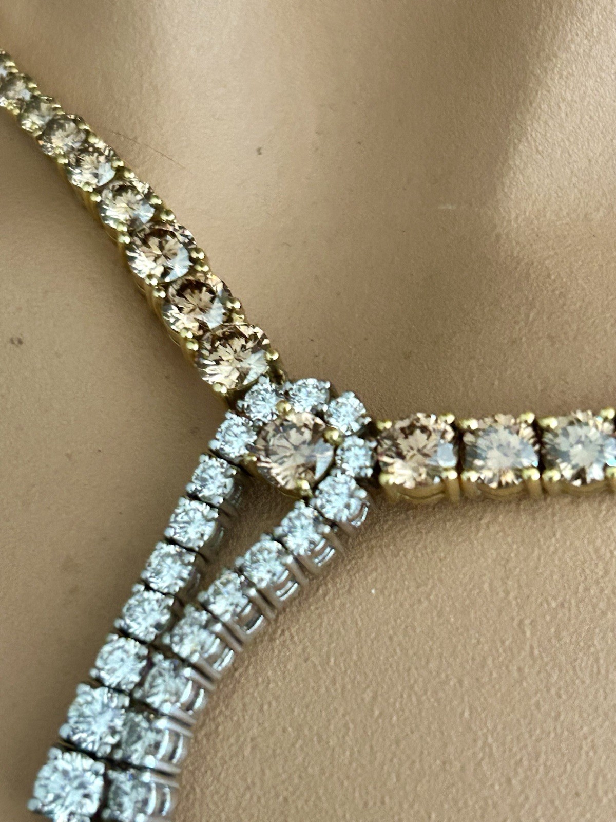 18k Gold Fancy Diamond 26.75 Ct Necklace By Michael Werdiger US