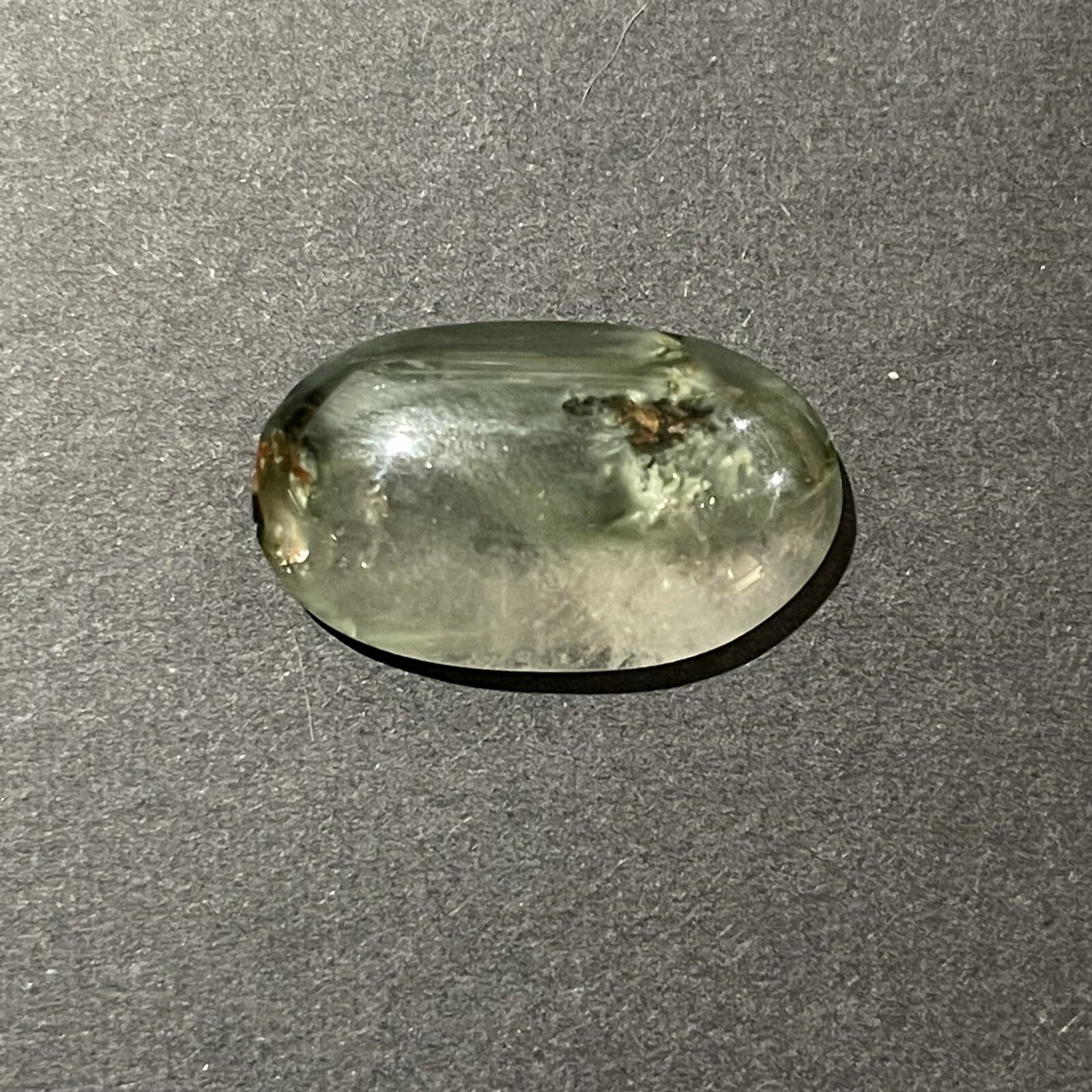 25.6×15.4x6mm Green Angel Hair Quartz Oval Cabochon Loose Gem Stone