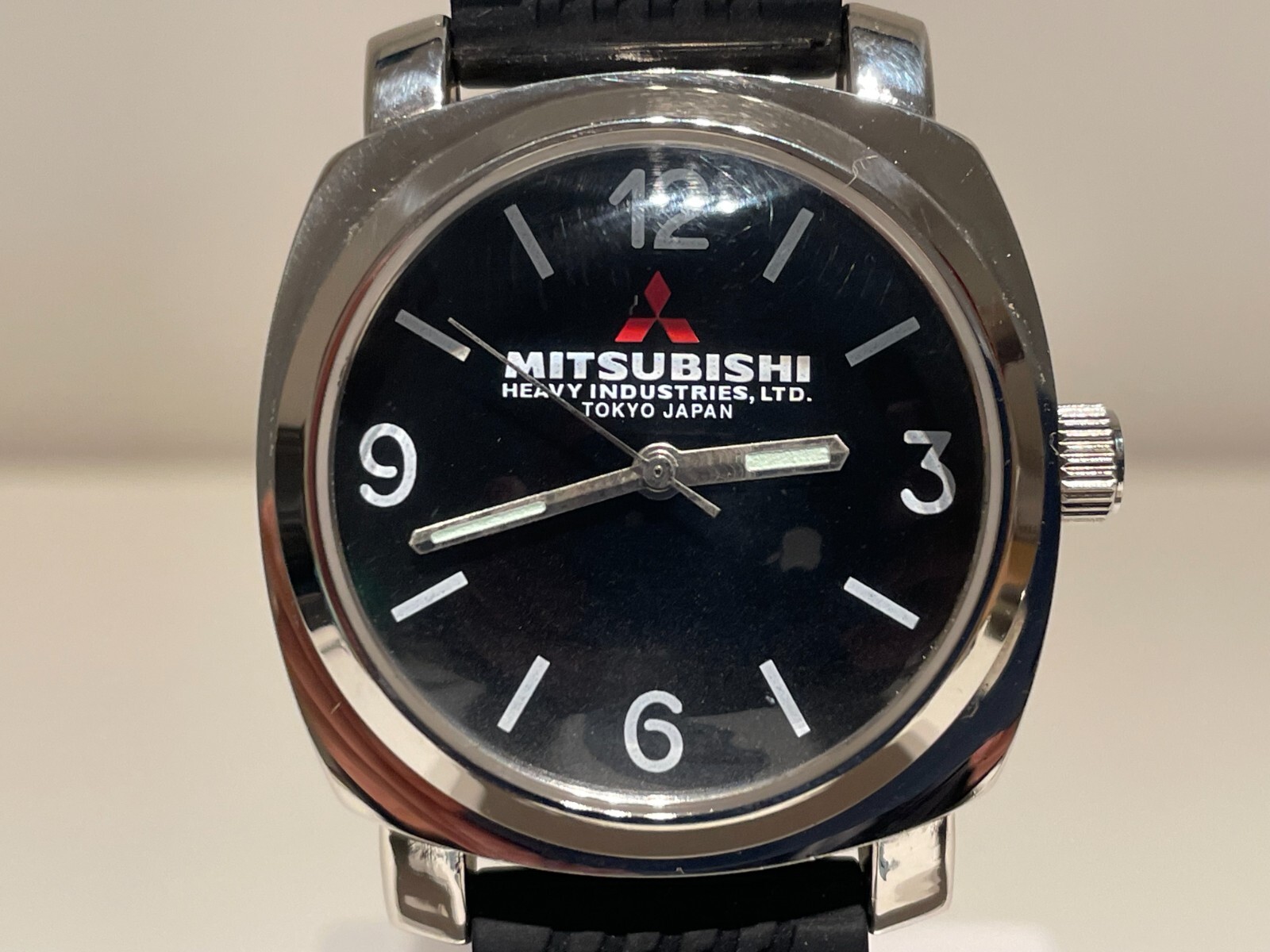 RETRO MEN’S MILITARY ADVERTISING OF JAPAN CAR COMPANY “MITSUBISHI” QUARTZ WATCH