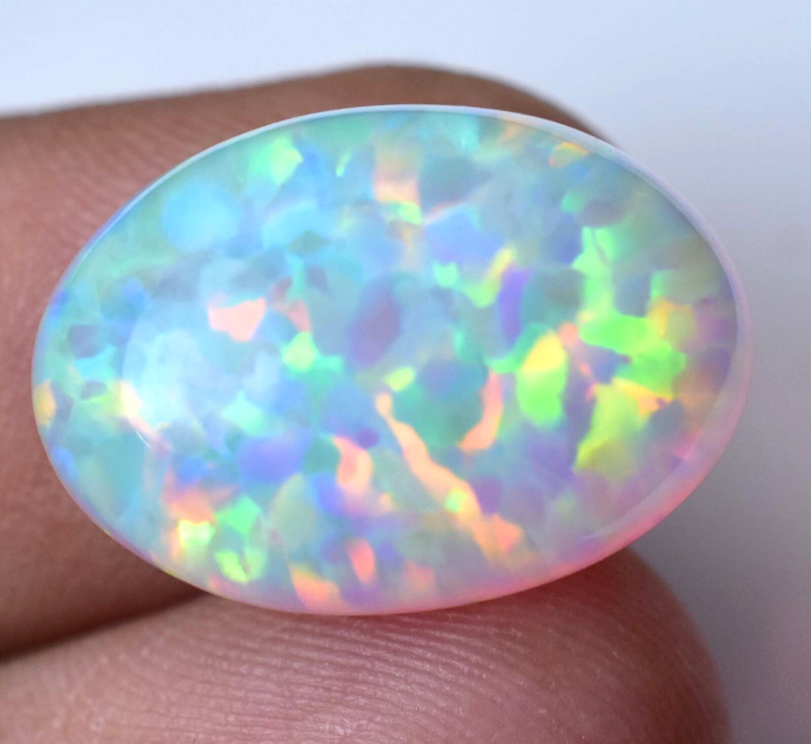 Natural Ethiopian Fire Opal 11.70 CT Certified Play Of Color 19 X 13 MM Gemstone