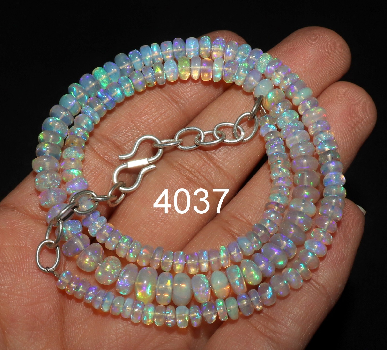 opal beaded necklace birthstone jewelry thick opal beads Natural opal necklace