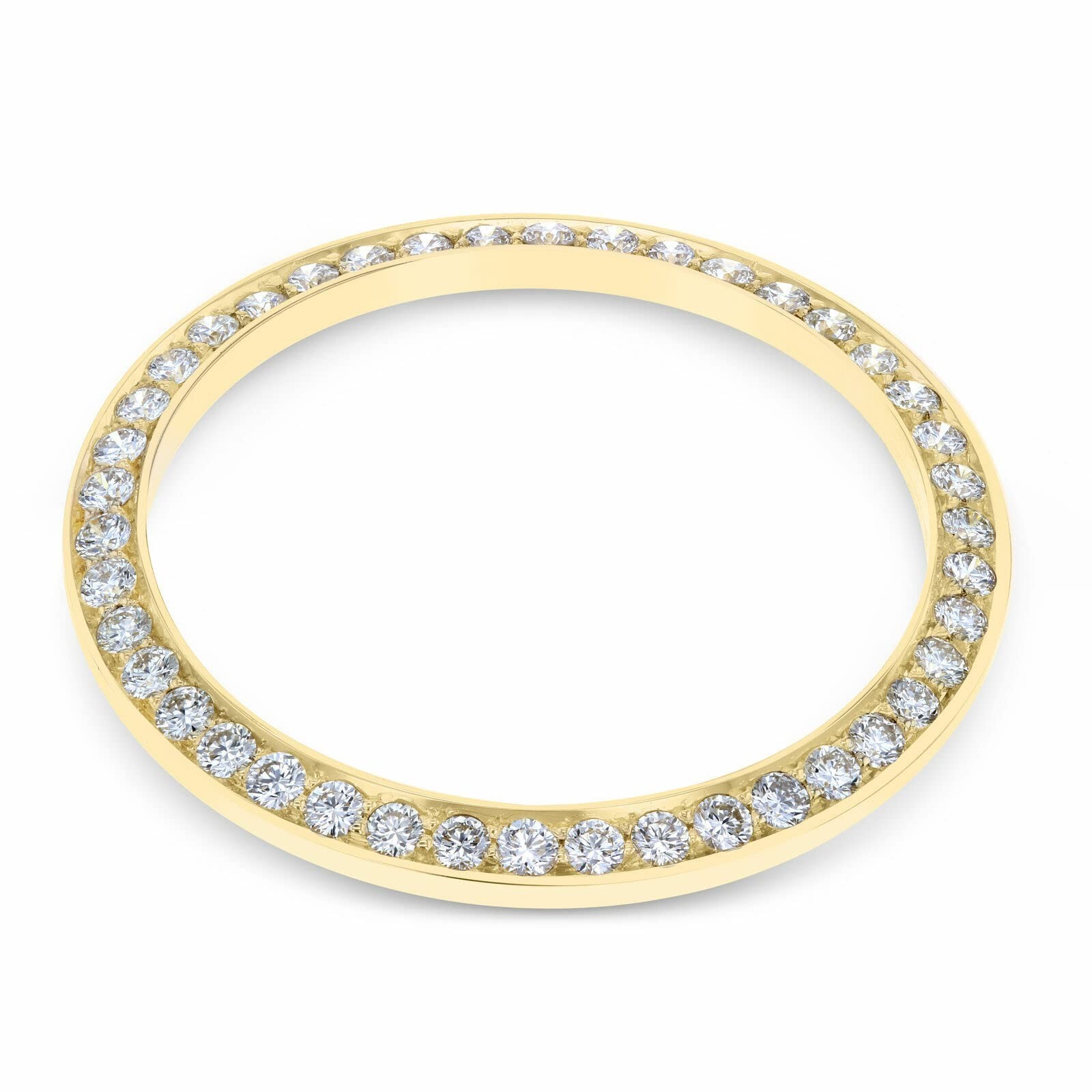 2CT Bead Set Pave MOISSANITE Bezel 14KY for for Rolex 15037 15038 15238 15053