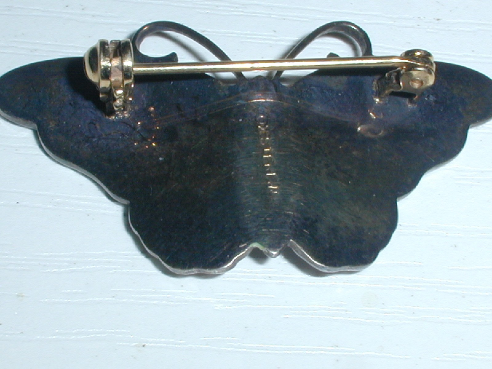 VINTAGE- OX- TINA OXAGER DENMARK STERLING ALL ENAMEL BUTTERFLY BROOCH- 1 5/8″!