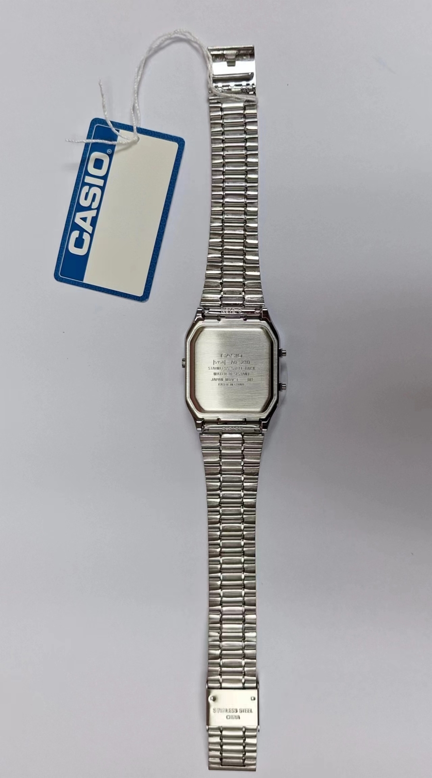 CASIO AQ-230A-2A1 Retro Vintage Blue Dual time Stainless Steel Band Watch