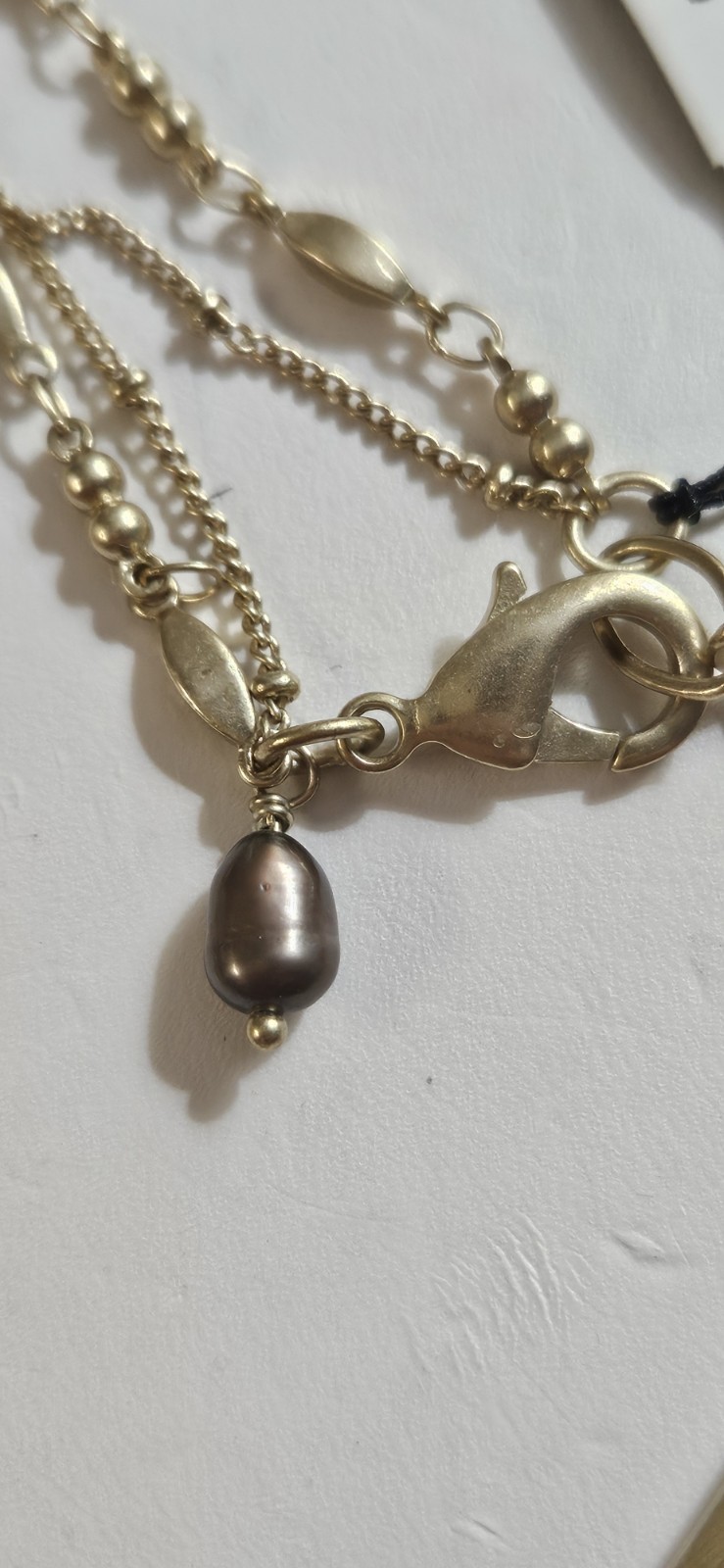 Ellen Tracy Seashell Disc Necklace Inlaid Mother of Pearl