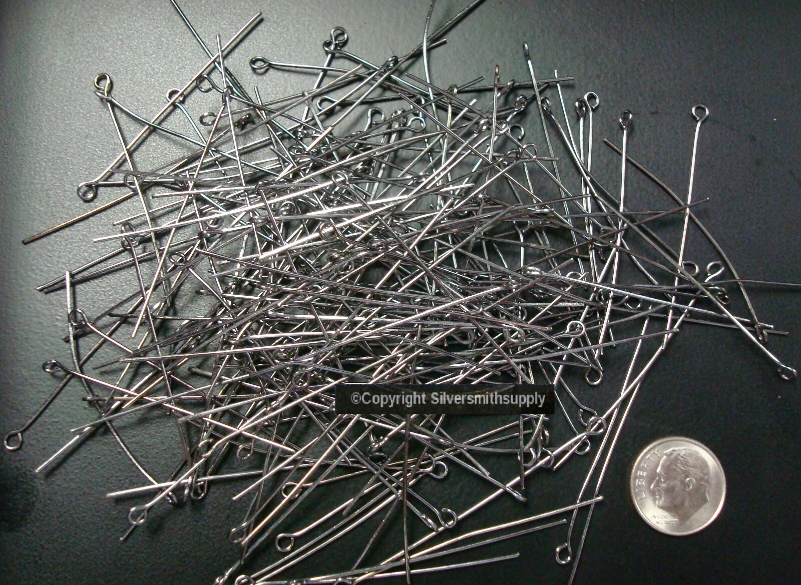 2in Black plt 20 gauge eye pins 300pcs bead findings earring parts 50mm FEP038C