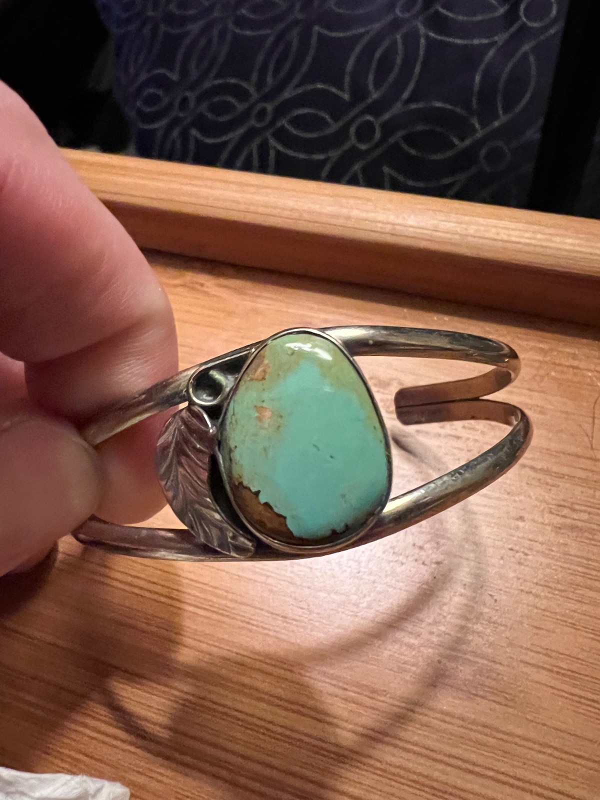 Real Turquoise, SW Alpaca Turquoise Cuff Adult- Medium Bracelet