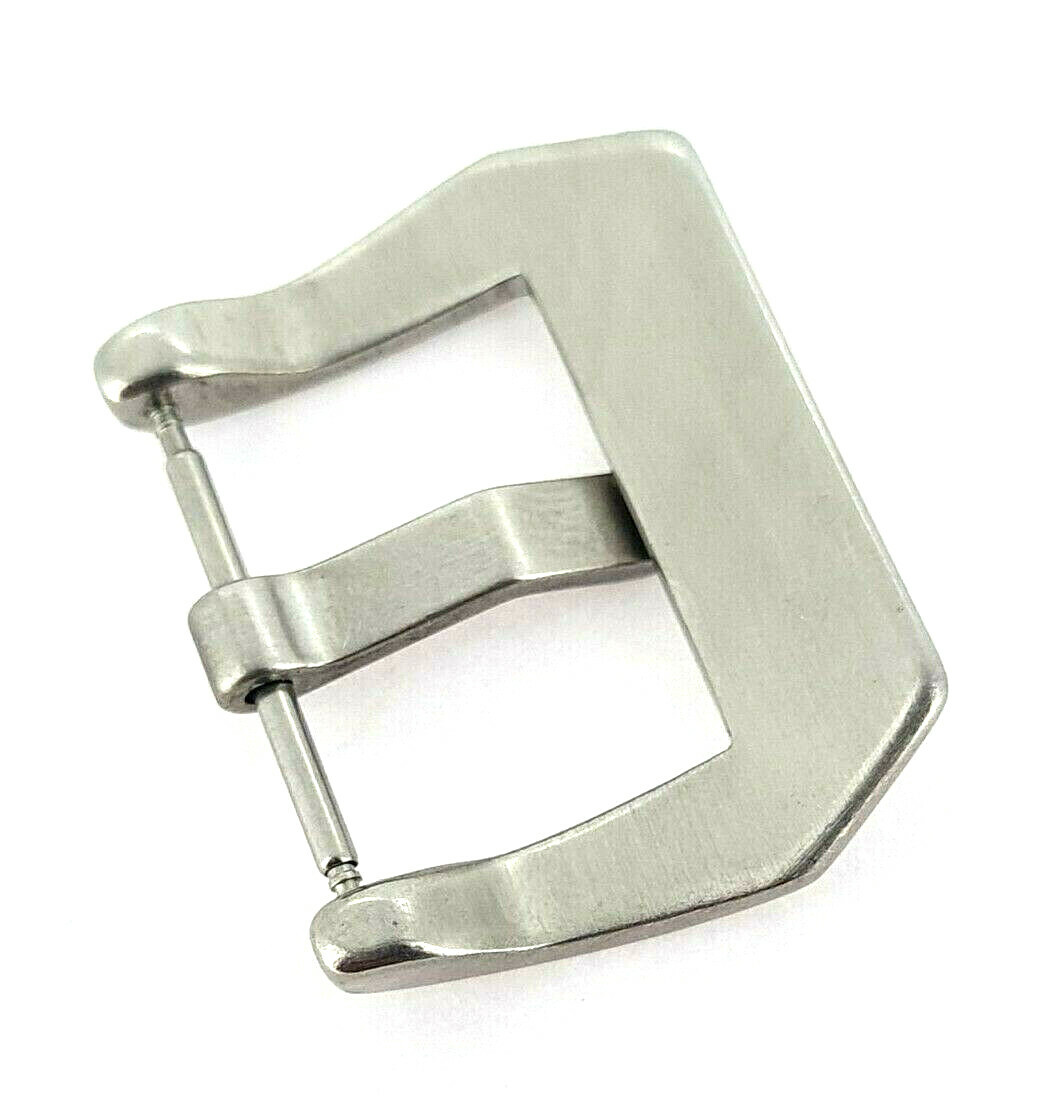 Pin buckle, sturdy closure 20mm brushed stainless steel / 117