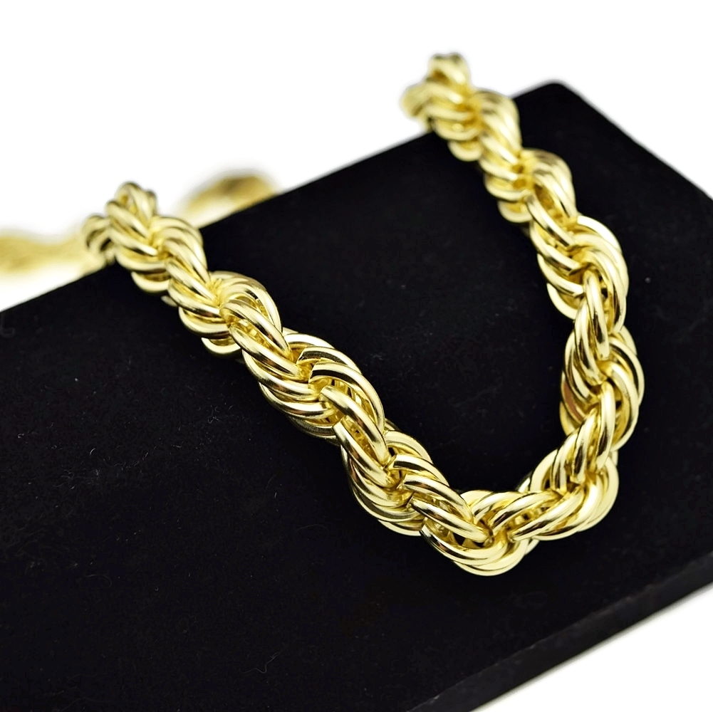 14K Gold Plated Rope Chain 30″ Inch 10 mm Twisted Heavy Dookie Hip Hop Necklace