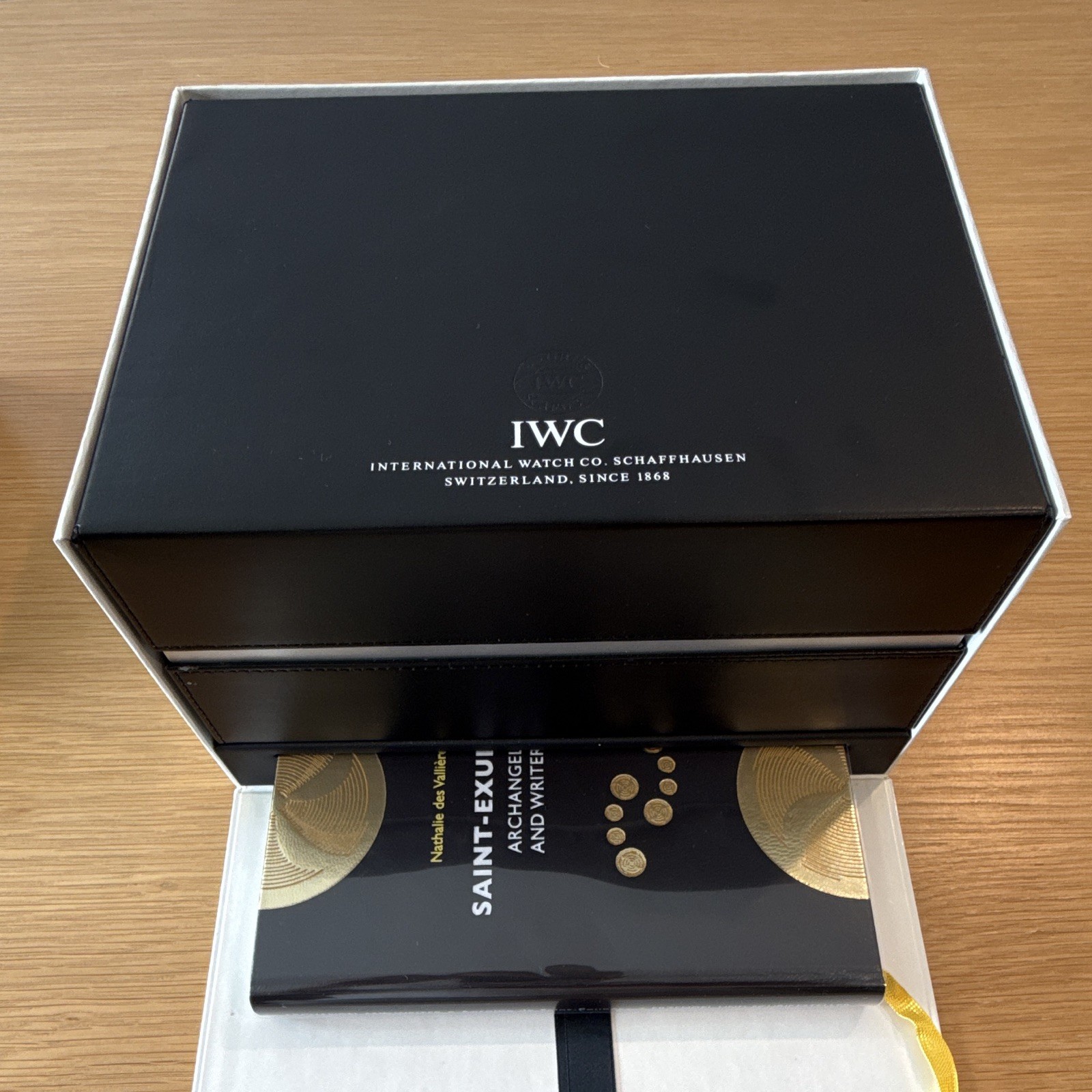IWC Watch Leather Presentation Box w/ Outer Box, Booklets & Cleaning Cloth