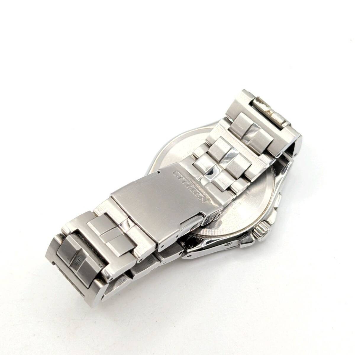 CITIZEN Eco Drive H145 S116643 Watch Solar Men’s Round Silver Date Y2K 00S CITIZ