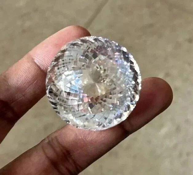 AAA Unheated 200 Ct+ Natural Montana White Sapphire Round Cut Certified Gemstone