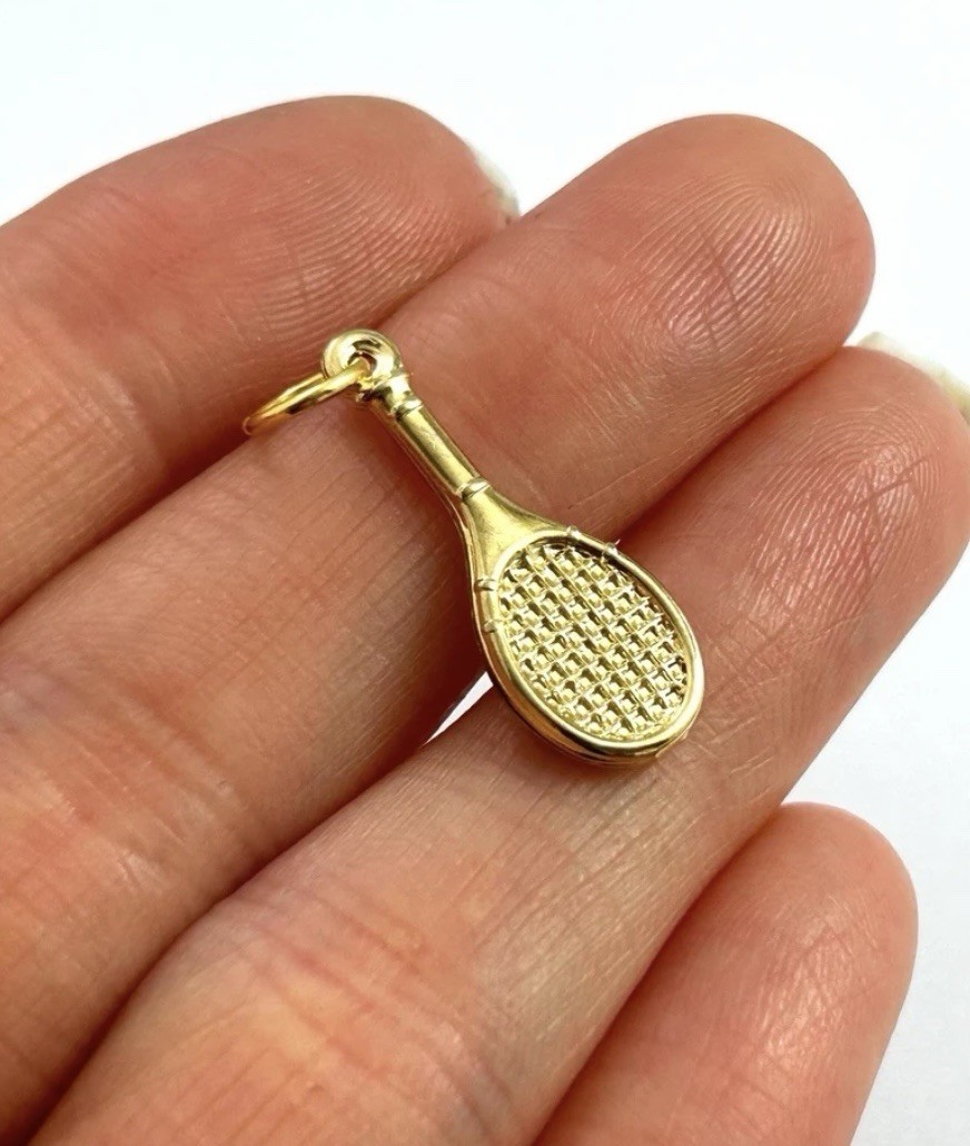 Vintage Charm Tennis Racket Pendant Jewelry For Women Dainty Pendant Gold Plated